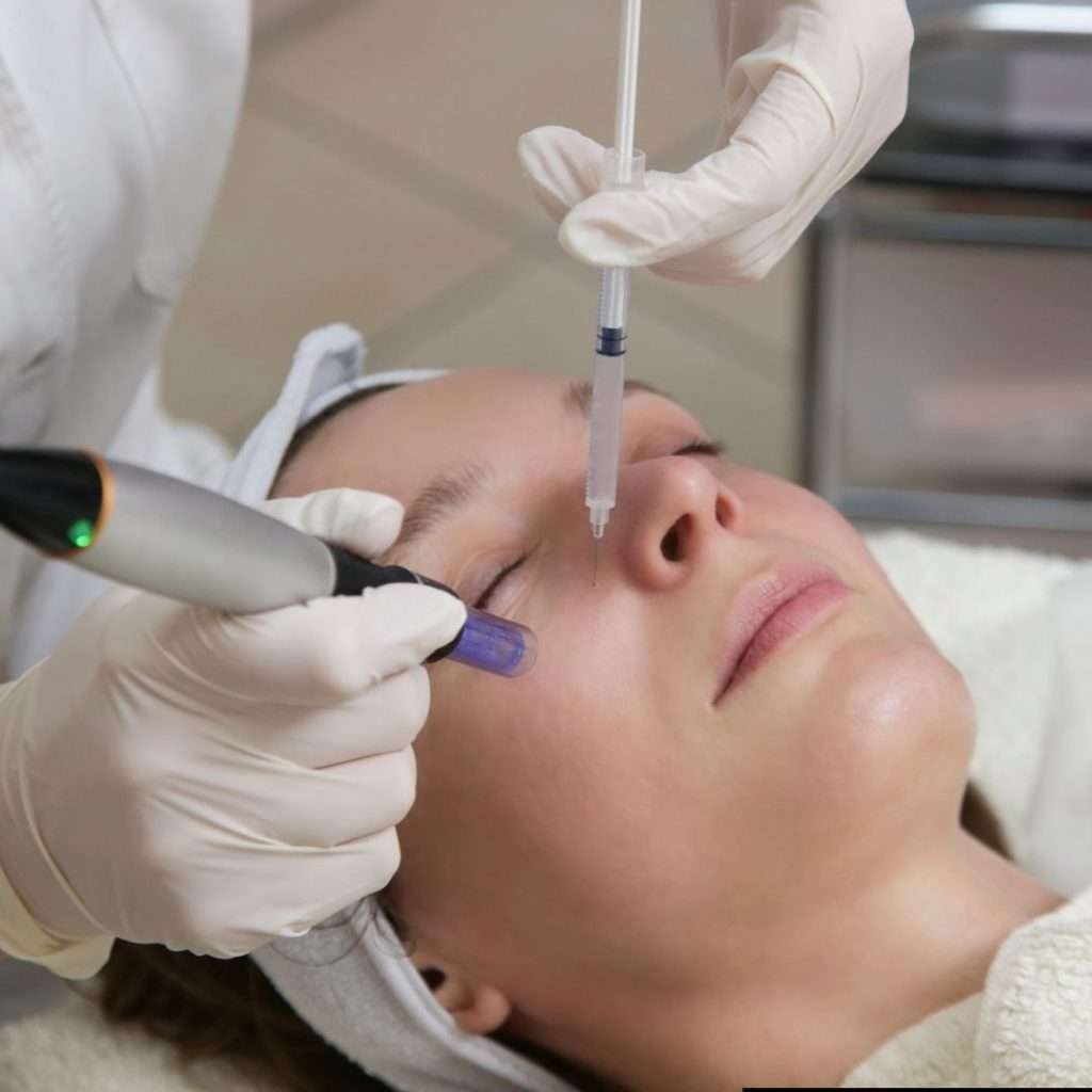 Dermapen Microneedling treatments on women face